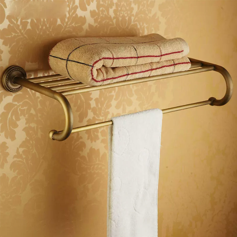 Gebrauchte Messing traditionelle Badezimmer Set mit Badregal/Papierhalter & Handtuchstange