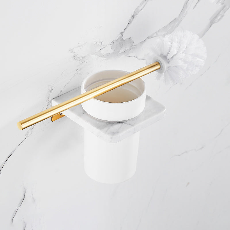 Gebürstetes Messing Badezimmer Zubehör Set Metall & Marmor Badezimmer Hardware Set mit Badewannenregal