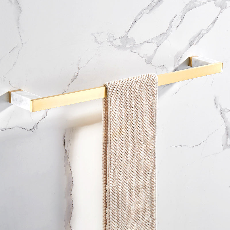 Gebürstetes Messing Badezimmer Zubehör Set Metall & Marmor Badezimmer Hardware Set mit Badewannenregal