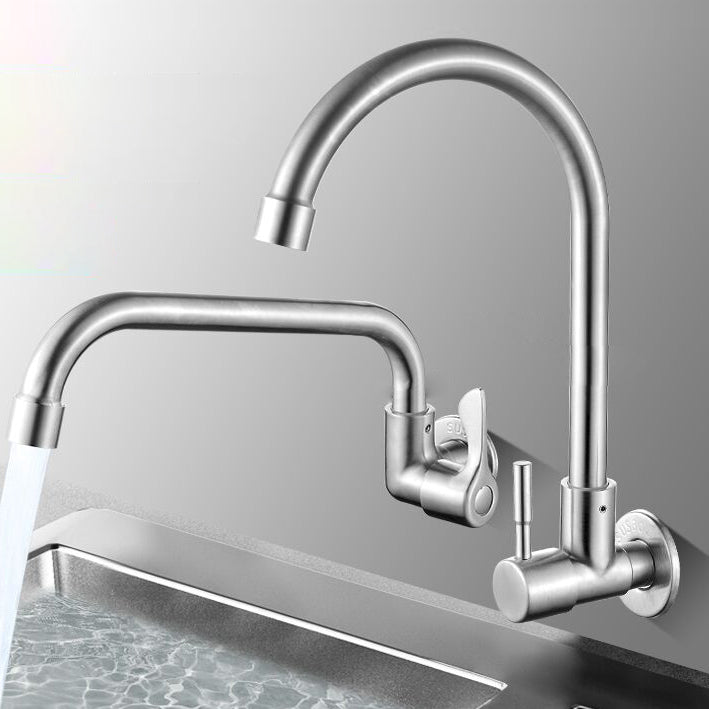 Moderner Brücken Wasserhahn 304 Edelstahl Knopfgriff Schwenkauslauf Wandmontierter Wasserhahn