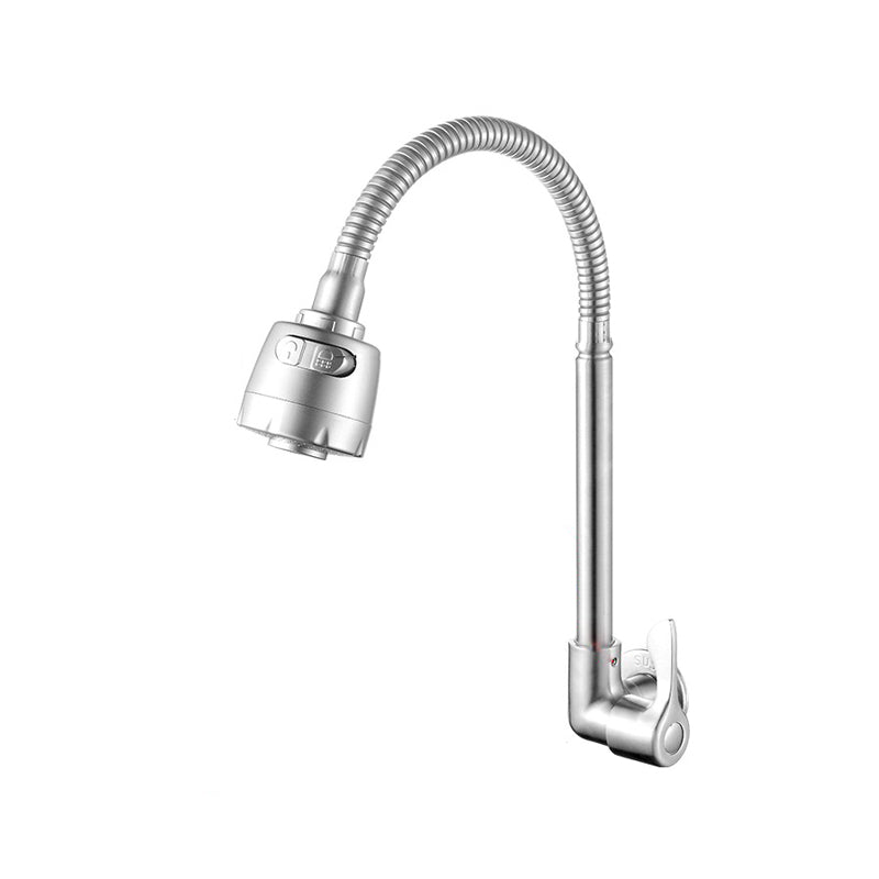 Moderner Brücken Wasserhahn 304 Edelstahl Knopfgriff Schwenkauslauf Wandmontierter Wasserhahn
