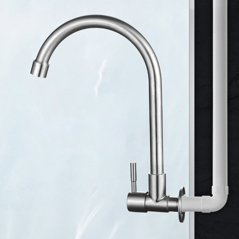 Moderner Brücken Wasserhahn 304 Edelstahl Knopfgriff Schwenkauslauf Wandmontierter Wasserhahn