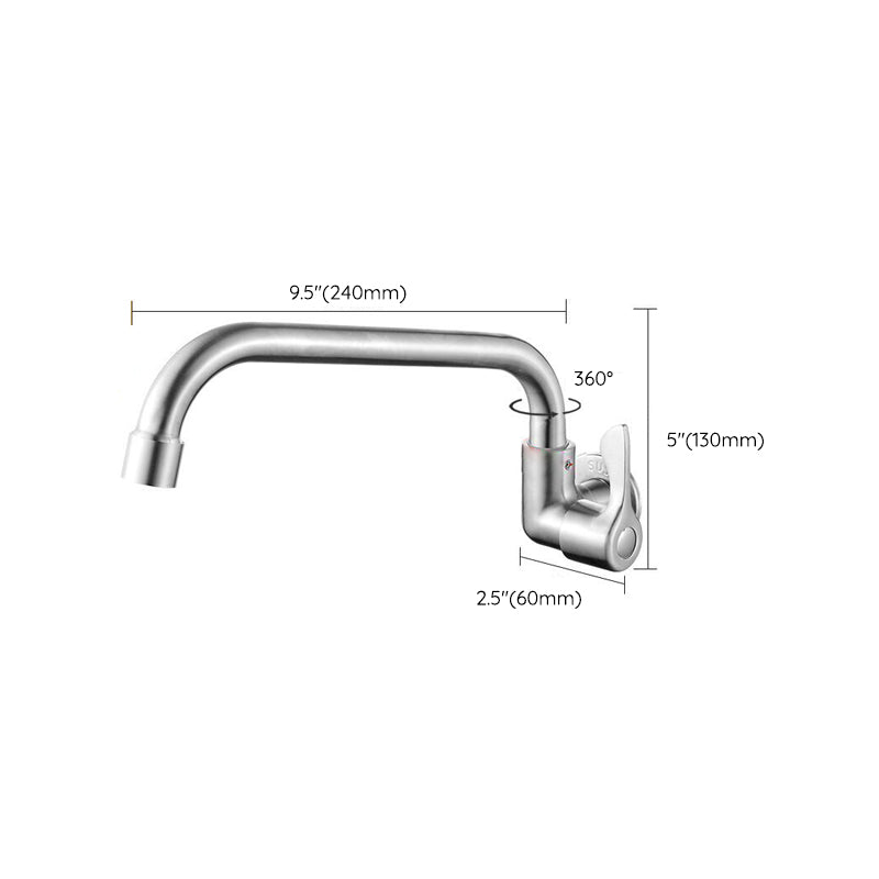 Moderner Brücken Wasserhahn 304 Edelstahl Knopfgriff Schwenkauslauf Wandmontierter Wasserhahn