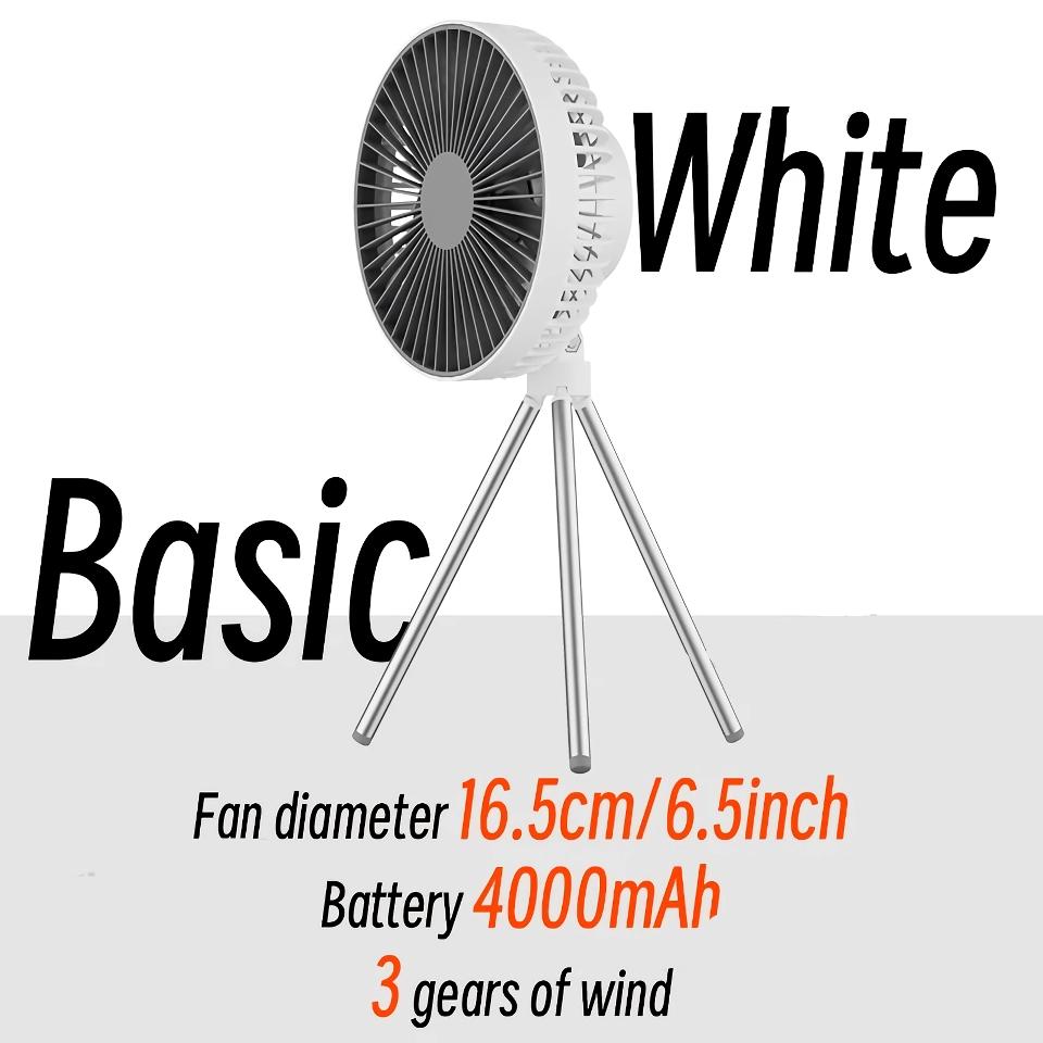 Wiederaufladbarer 10.000mAh Camping Ventilator mit LED-Beleuchtung und Powerbank | Brehn
