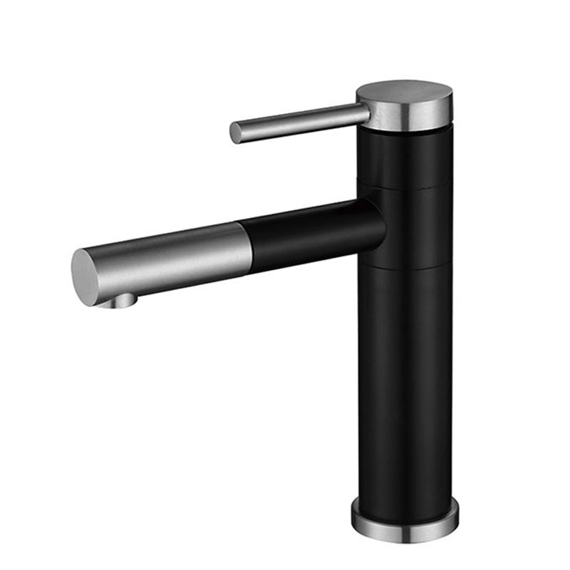 Moderner Beckenarmatur Edelstahl Einhebel Niedriger Auslauf Pull-Down Beckenarmatur