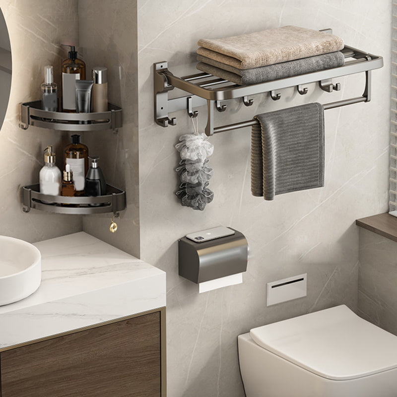 Zeitgemäßes Badezimmer Zubehör Set Graues Aluminium Badezimmer Zubehör Set