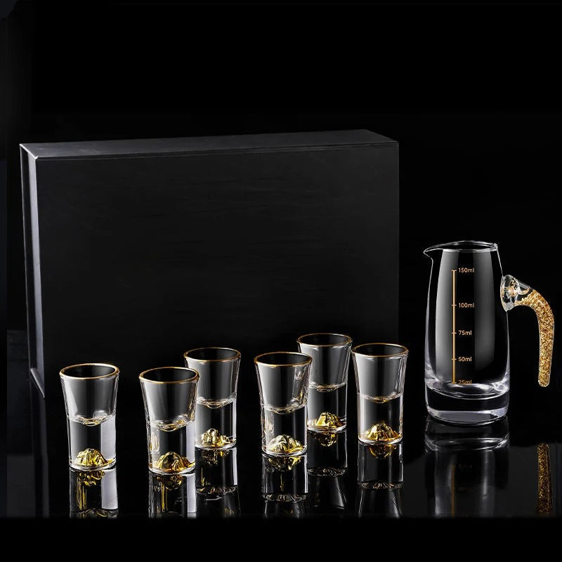 Brehn | Funkelndes Goldenes Handgefertigtes Trinkglas-Set