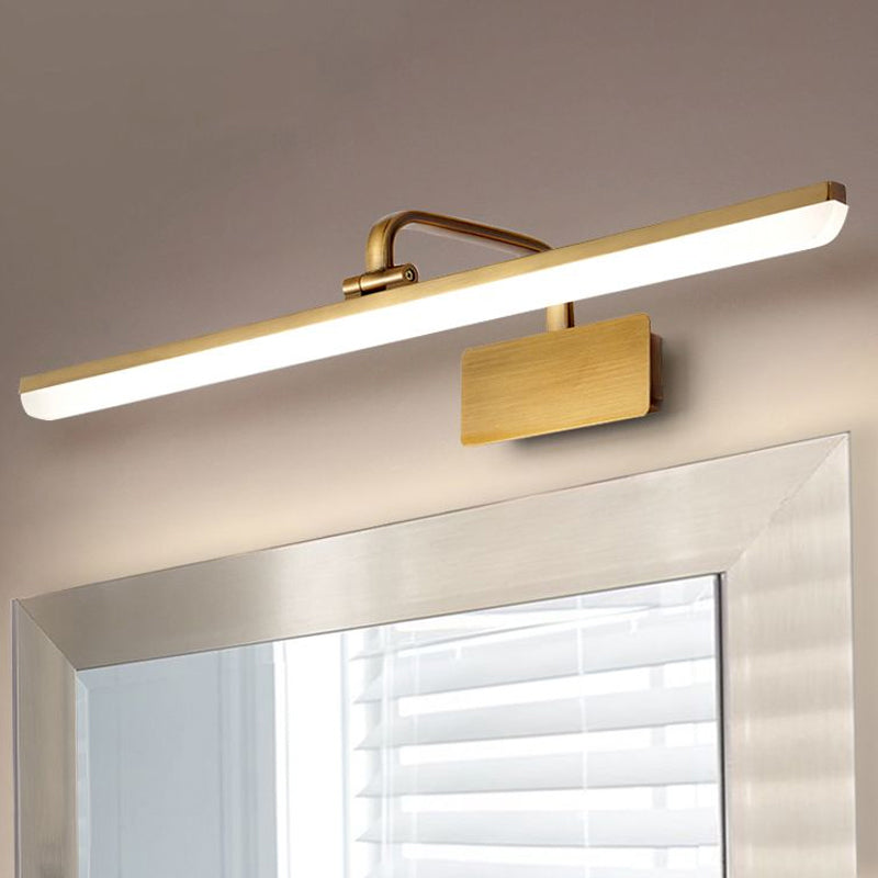LED Wandleuchte für den Innenbereich mit ultra-dünnem Acrylschirm, gebürstete Messing-Wandleuchte in warm/weißem Licht, 16"/19,5" B | Brehn