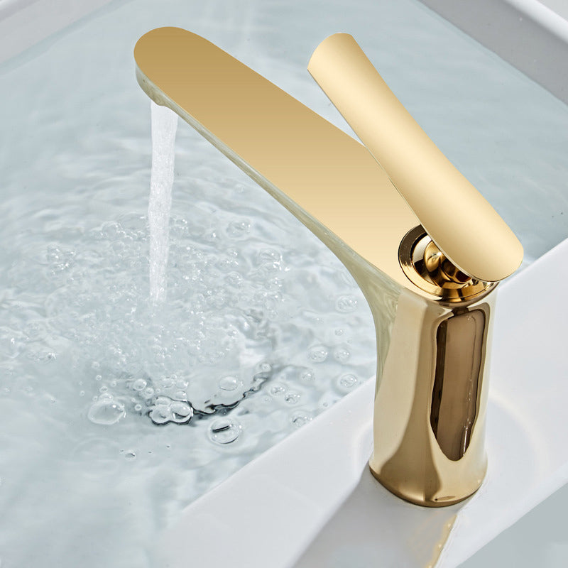 Luxus 1-Hand Waschbecken Badezimmer Wasserhahn Runder Messing Waschbecken Wasserhahn mit Wasser schlauch