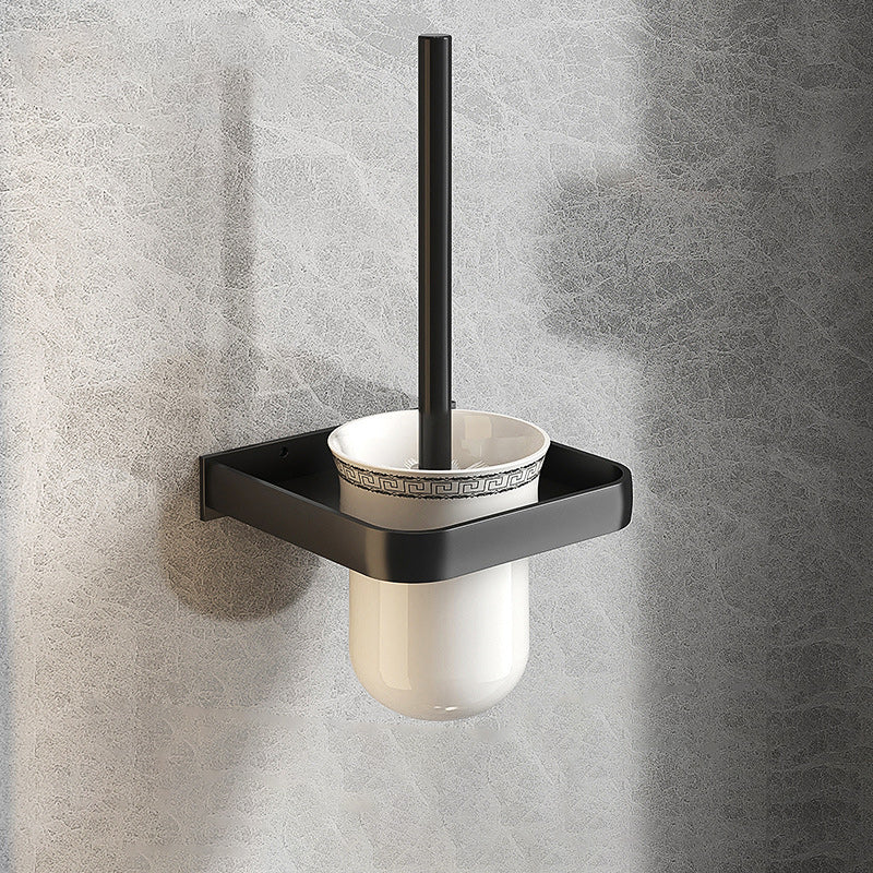 Modern Matt Schwarz Badezimmer Zubehör Set mit Badregal/Handtuchhaken/Handtuchstange