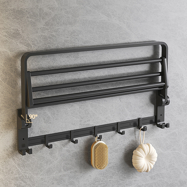 Modern Matt Schwarz Badezimmer Zubehör Set mit Badregal/Handtuchhaken/Handtuchstange
