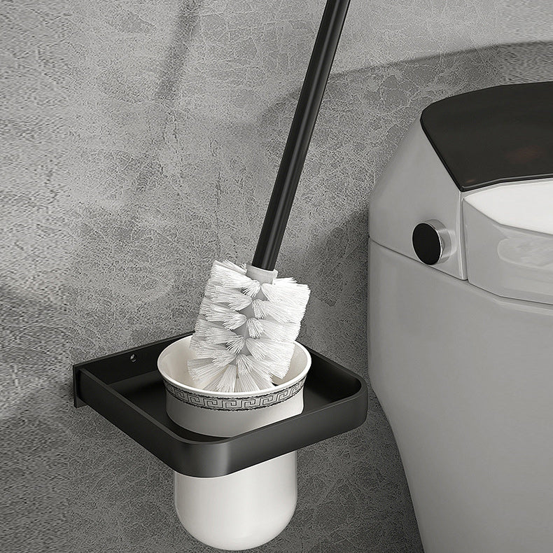 Modern Matt Schwarz Badezimmer Zubehör Set mit Badregal/Handtuchhaken/Handtuchstange