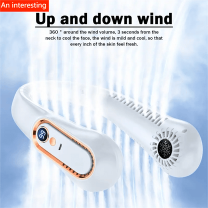 1pc Tragbarer USB-Kühler Ventilator mit 5 Geschwindigkeiten und digitaler Anzeige - Superstarke Technologie und bladeless Design für den Außenbereich | Brehn