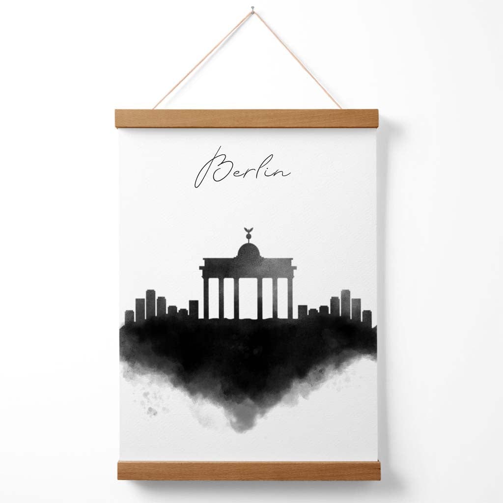Berliner Skyline-Aquarellposter mit Aufhänger