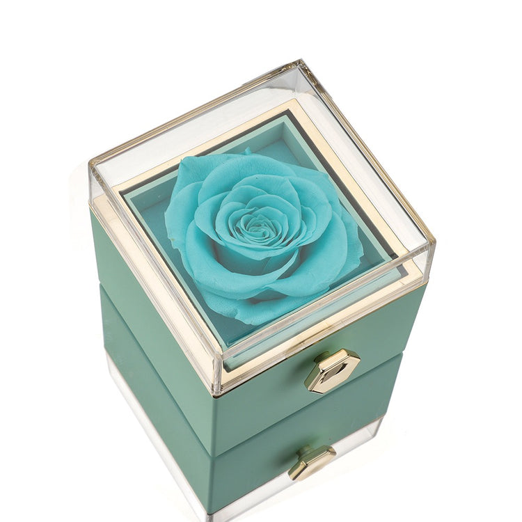 Brehn | [Ideales Geschenk] Ewige Rosenbox - Mit gravierter Halskette & künstlicher Rose