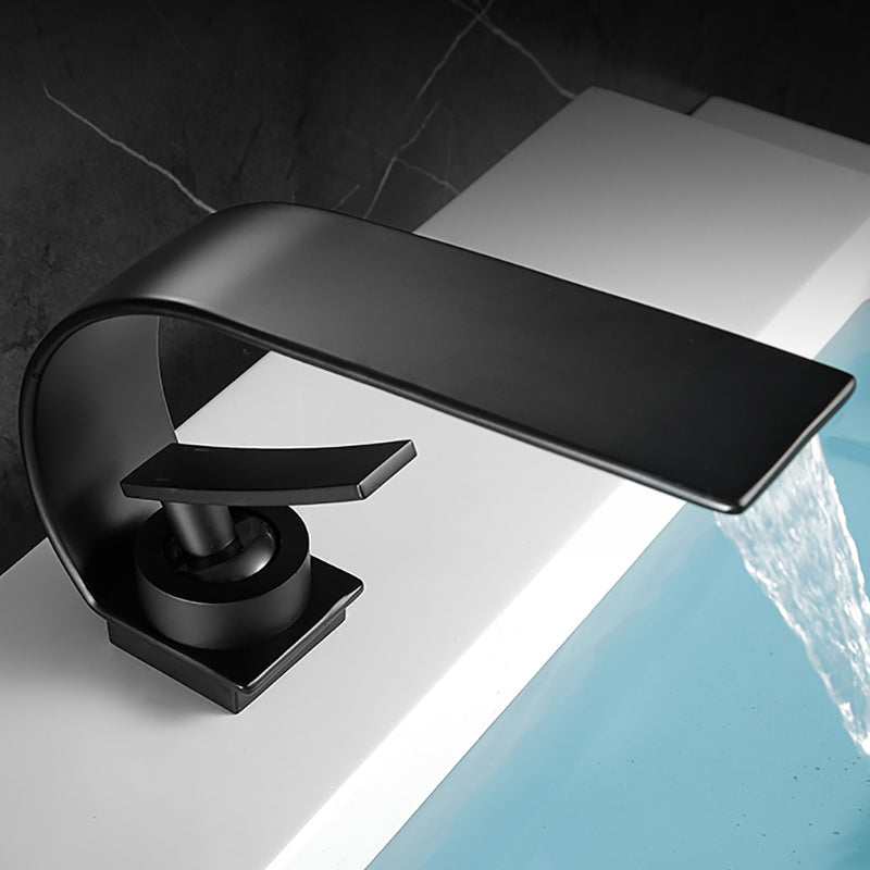 Wasserfall Auslauf Weitverbreiteter Waschbecken Wasserhahn Moderner Metall Weitverbreiteter Waschbecken Wasserhahn