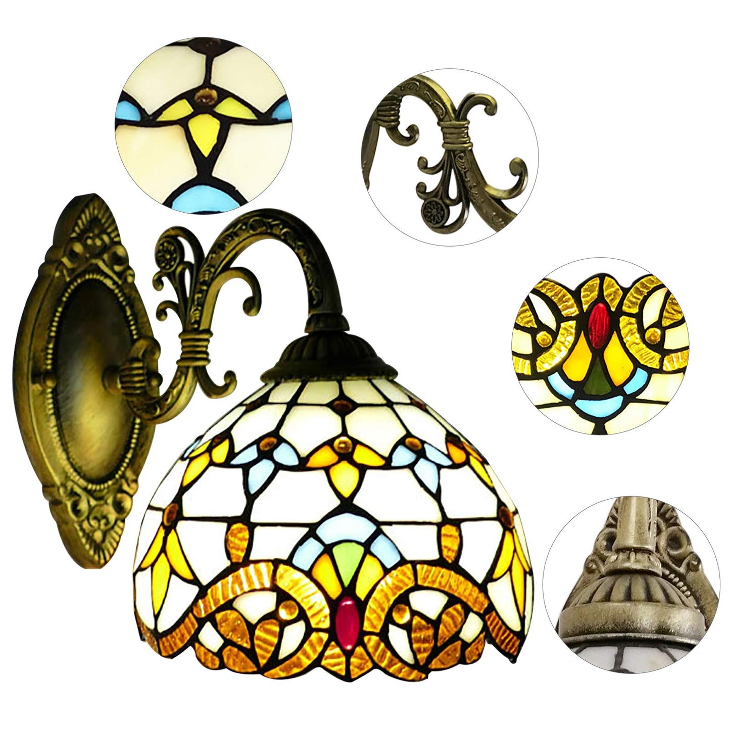 Retro Lampenschirm aus Glasmalerei | Brehn