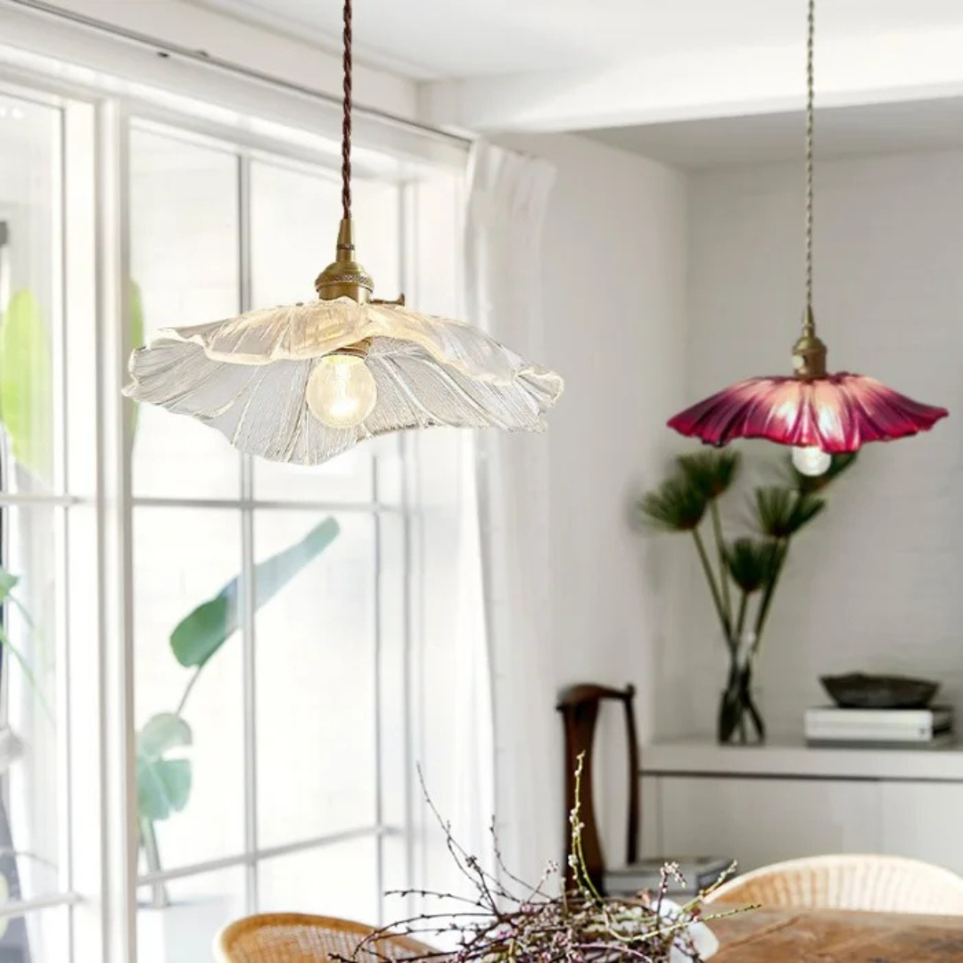 Brehn | Retro Lotus Glas Pendelleuchte