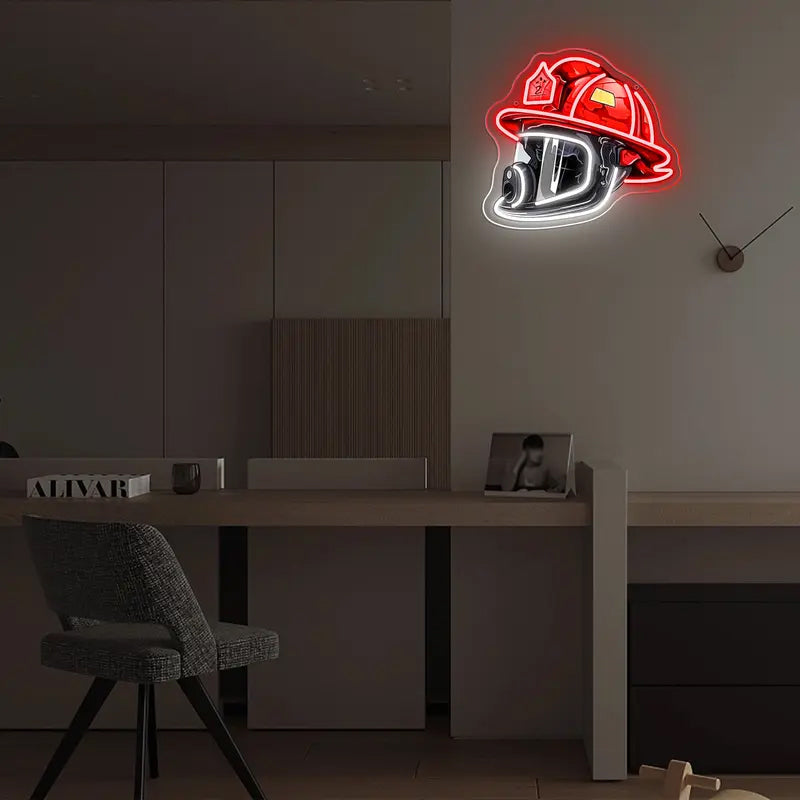 Brehn | Feuerwehrhelm Neonzeichen