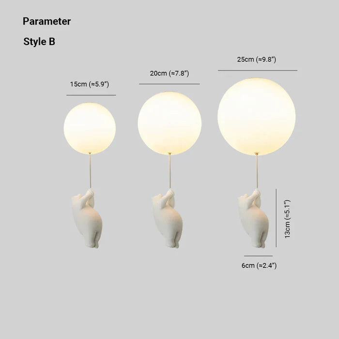 Kinder-Deckenlampe mit Bär und Ballon - CloudBear | Brehn