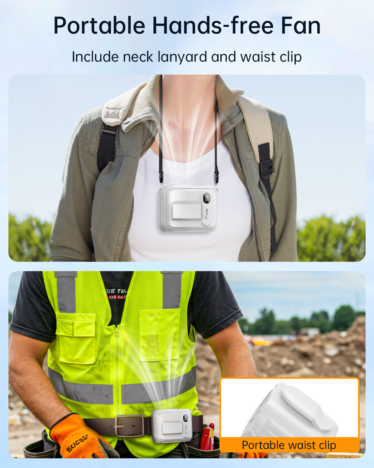 Taillenventilator Hände-frei persönlicher Nackenventilator für Outdoor-Camping | Brehn