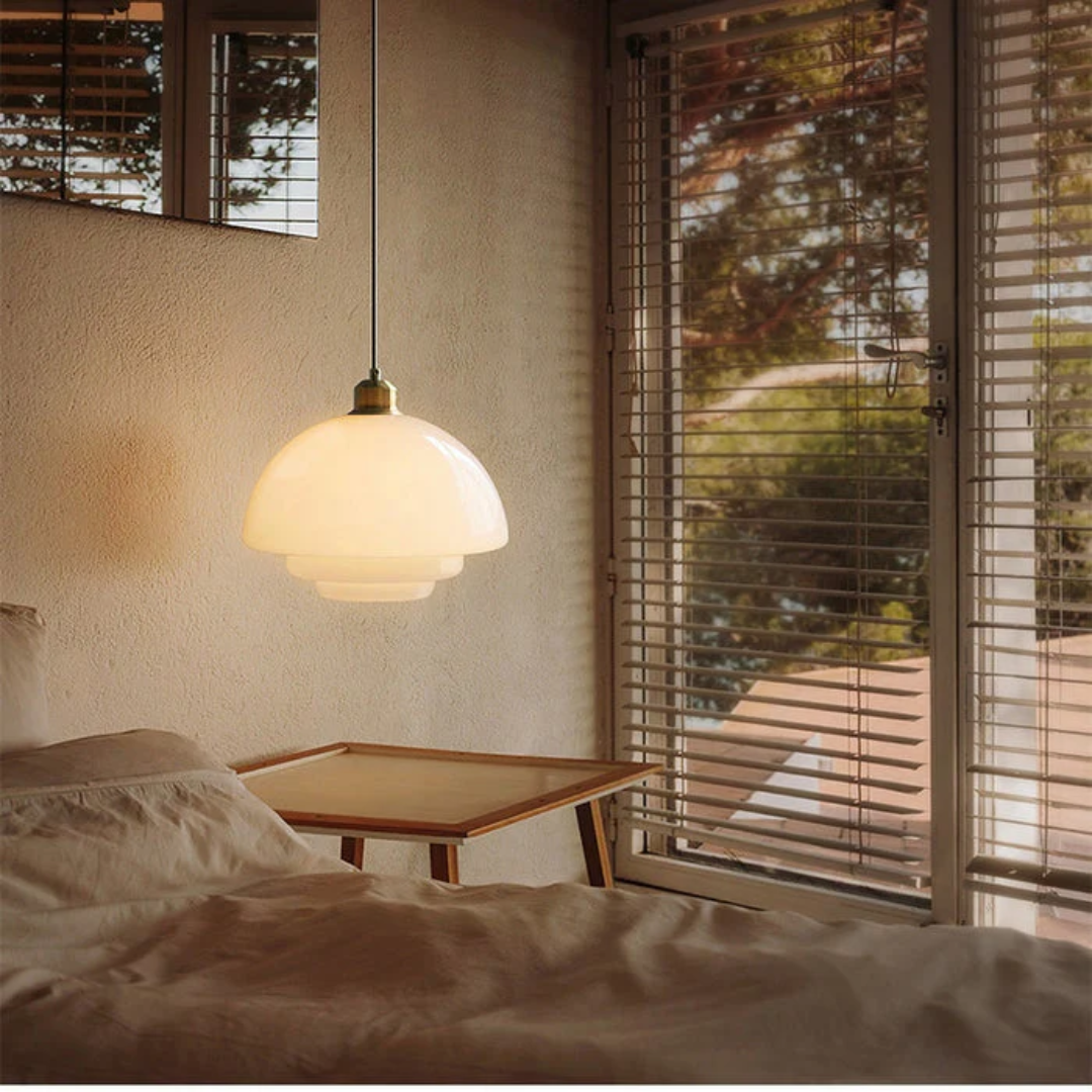 Brehn | Weiße Glas Design Pendelleuchte