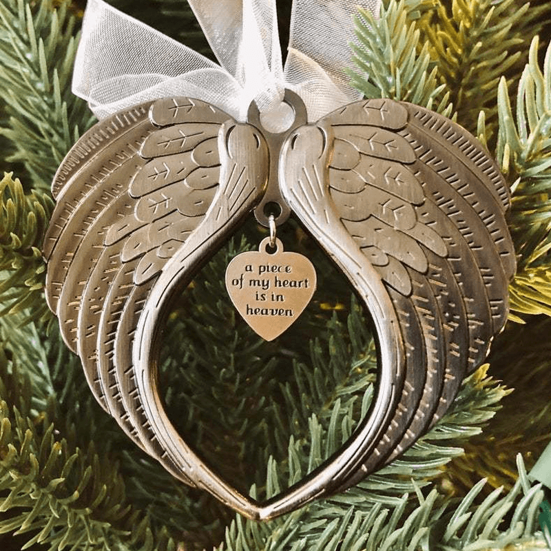 Brehn | 🎄Weihnachtsbaum-Memorial-Ornamente Engel Flügel Glocken Anhänger Hänge-Dekoration
