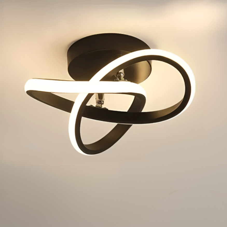Moderne LED-Deckenleuchte 18 W | Kreatives Design mit 2 Ringen | Energieeffiziente Beleuchtung für Wohnzimmer & Büro 24 cm