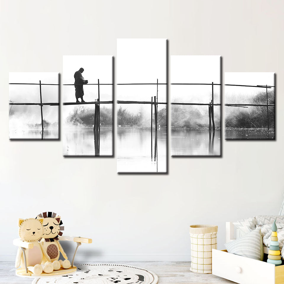 Bridge Walking 5 Teile - Leinwand Wandkunst Malerei