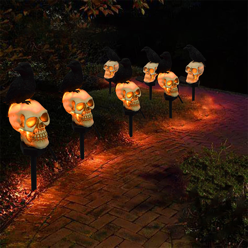 Brehn | Halloween Solar Schädel Krähen Dekorative Lichter