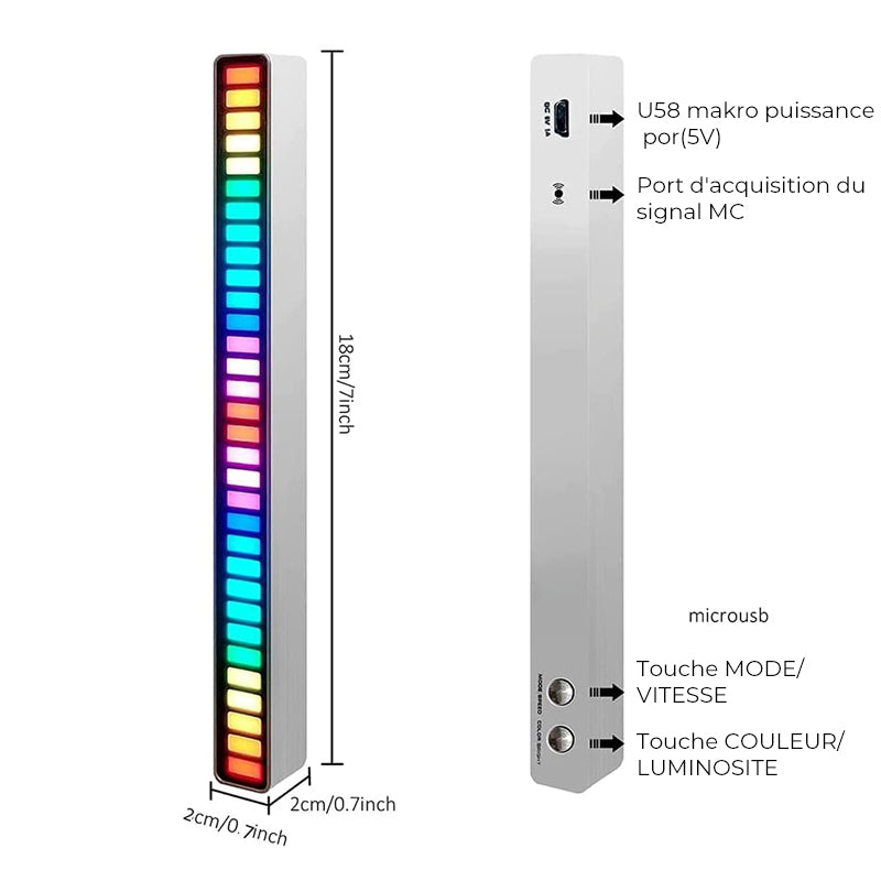 Sound-aktivierte RGB-Lichtleiste drahtlos | Brehn