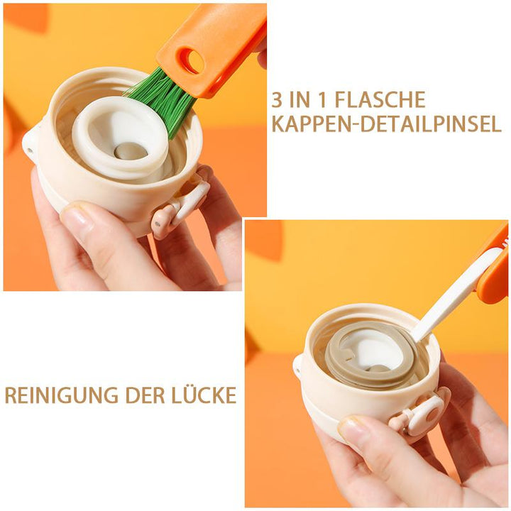 Brehn | Kreative 3-in-1 Multifunktionale Reinigungsbürste für Becherdeckel