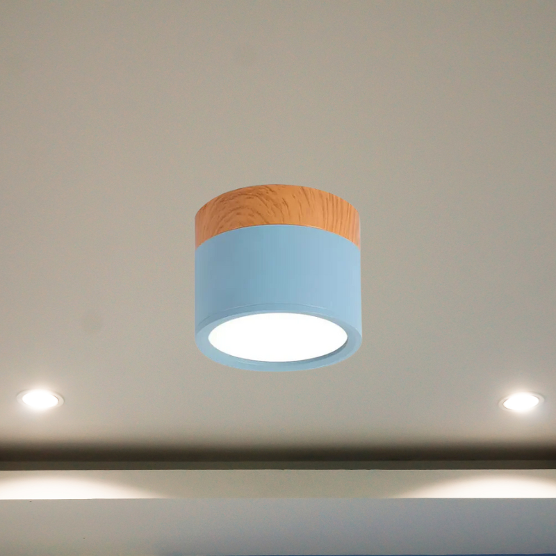 Zylindrische LED-Deckenleuchte für stilvolle Flure