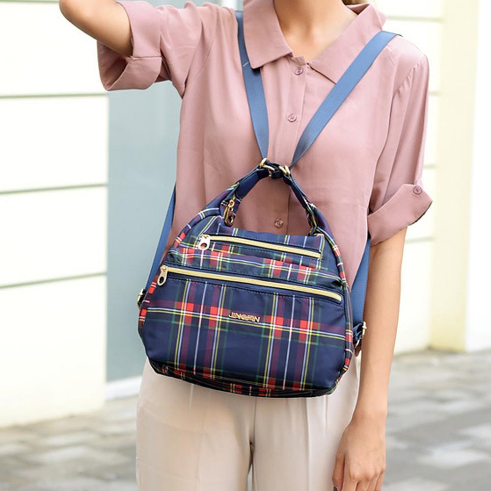 Tasche mit doppelten Reißverschlüsse, Rucksack, Handtasche und Umhängetasche | Brehn