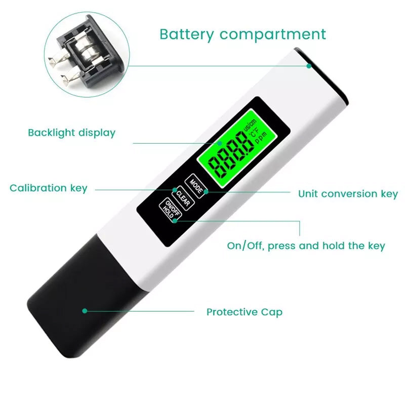 Brehn | Neuer 4 in 1 Tds Meter Digital Wasser Tester
