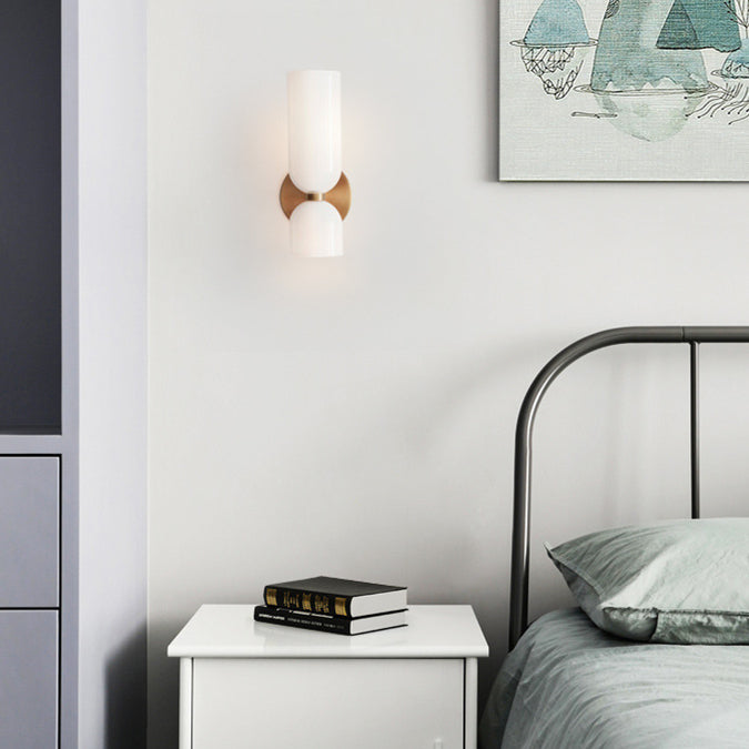 Glaswandleuchte mit Doppellampen-Design