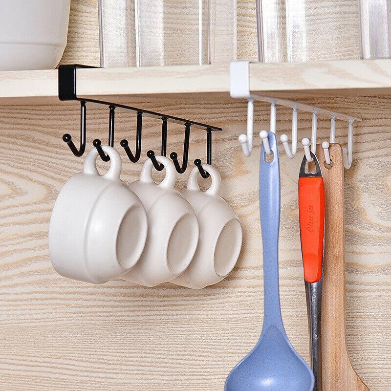 Kleiderstange mit 6 Haken für die Montage unter dem Küchenschrank
