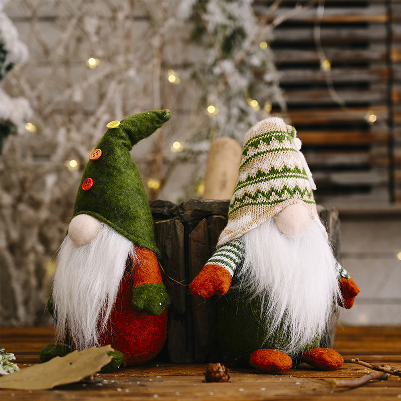 Brehn | Weihnachtsgrüne gesichtslose alte Mann-Elfenfigur
