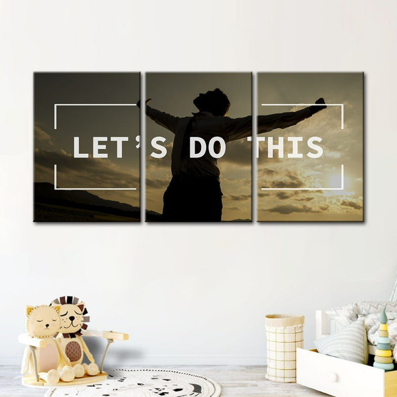 Let's Do This-Canvas Wandkunst Gemälde 3 Stück
