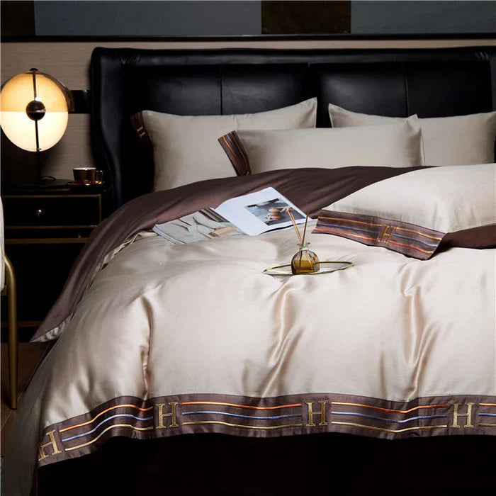 Satin Baumwolle Bestickte Bettwäsche Set - Luxora | Brehn