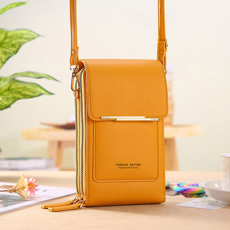 Anti-Diebstahl-Ledertasche mit Touchscreen | Brehn