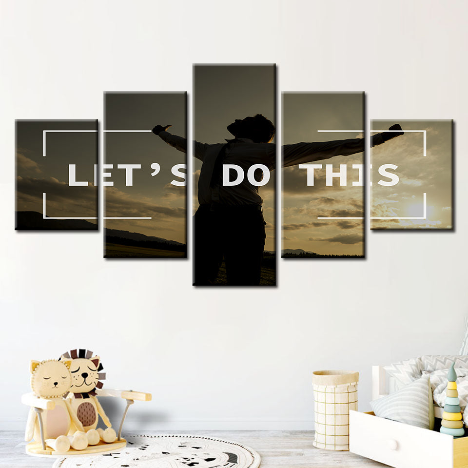 Let's Do This 5 Stück - Leinwand Wandkunst Gemälde