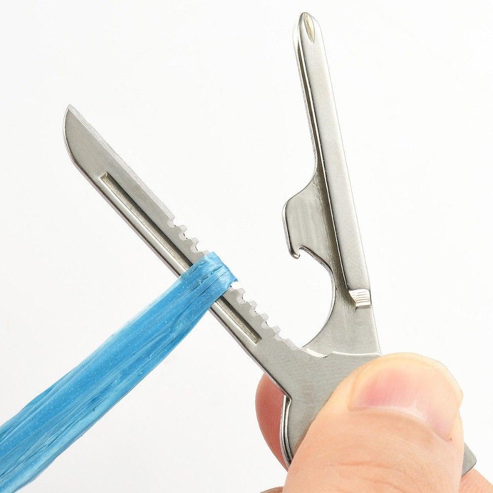 6-in-1-Schlüsselring Multifunktionswerkzeug Mini-Multitool-Schlüsselanhänger Pocket Edelstahl-Klappbar Swiss Tech Einfacher Flaschenöffner-Schlüsselanhänger | Brehn