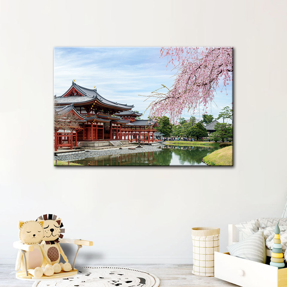 Wunderschöne Kirschblüte - Leinwand Wandkunst Gemälde