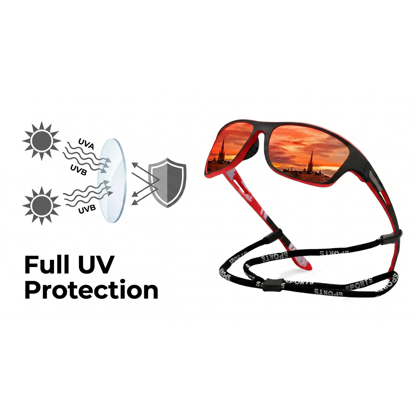 Brehn | PolarSport PRO+ – Professionelle polarisierte Sportsonnenbrille – UV-Schutz und kratzfeste Gläser