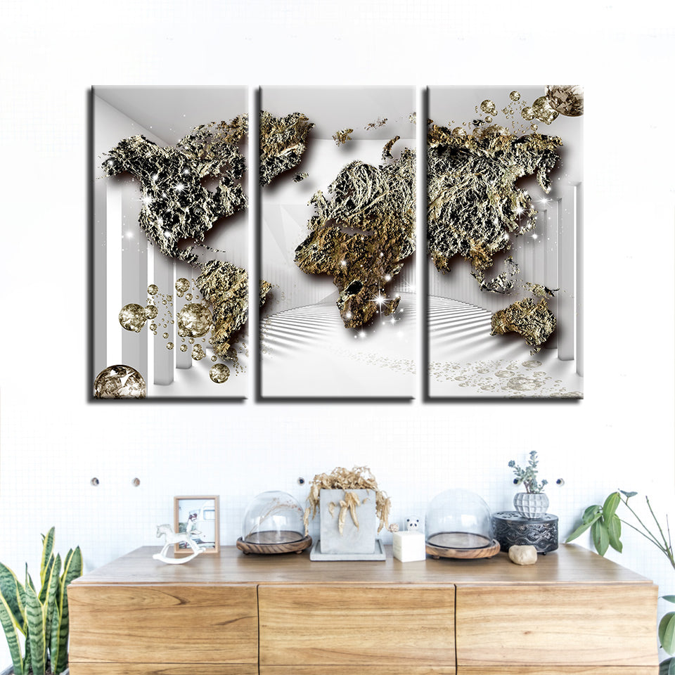 Klassische Alte Rustikale Weltkarte-Canvas Wandkunst Gemälde
