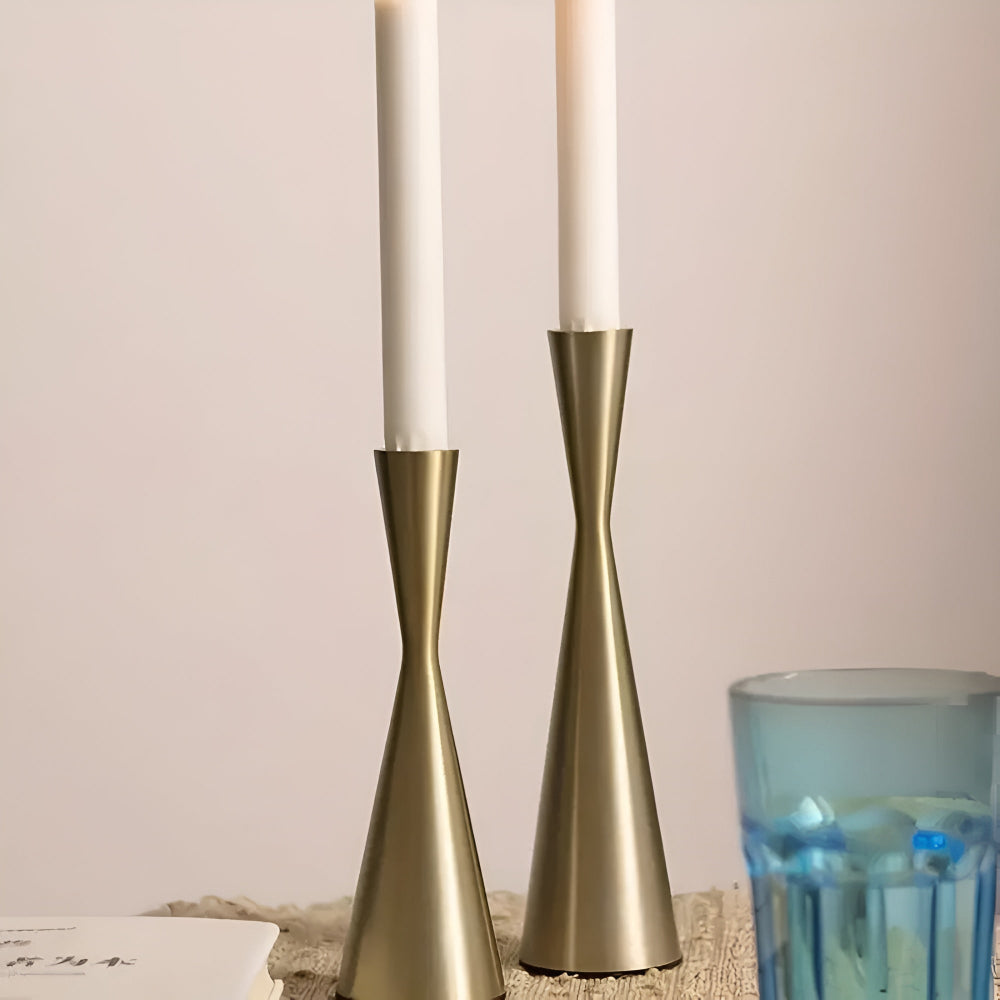 Eleganter nordischer Kerzenständer aus Messing für die Taille | 3-teiliges Set