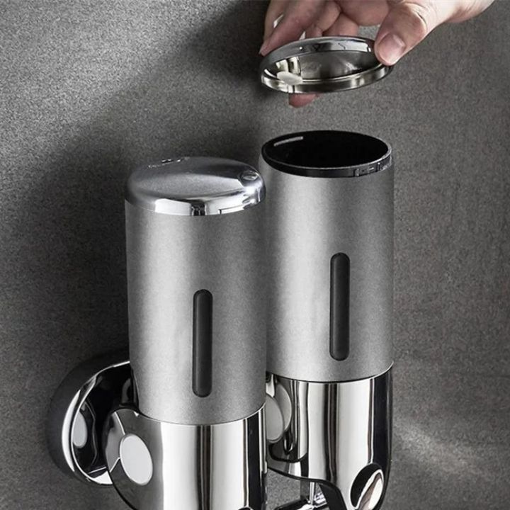 Wandseifenspender | SudsStation Badezimmer-Organizer | Edelstahl & ABS | 500 ml | Set mit 1–3 Stück