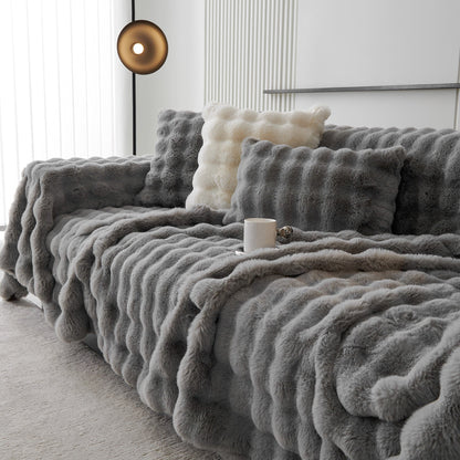 Luxe Ripple Faux Fur Sofa Cover - Modern, Stylisch & Langlebig Sofa Schutz | Brehn