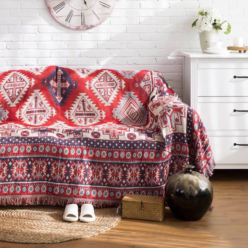 Bohemian Strickwurfdecken für Sofa Dekor